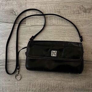 Gianni Bernini Black Leather Crossbody Bag